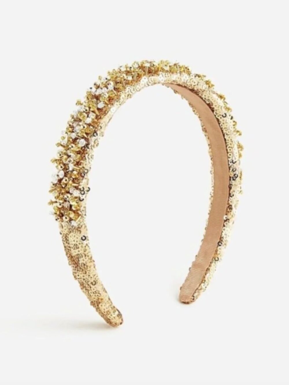 J. Crew Gold Beaded & Sequin Padded Headband